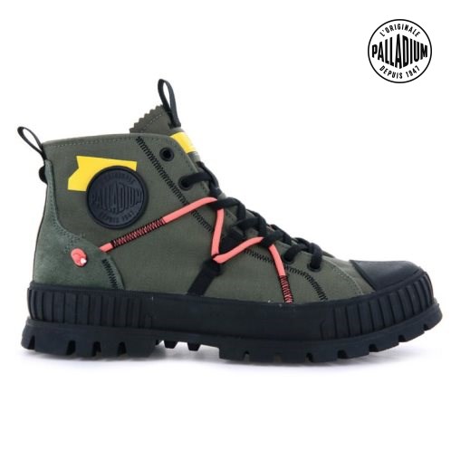 Bottes Palladium Pallashock Re-craft Homme Vert Olive | FR IWH981T